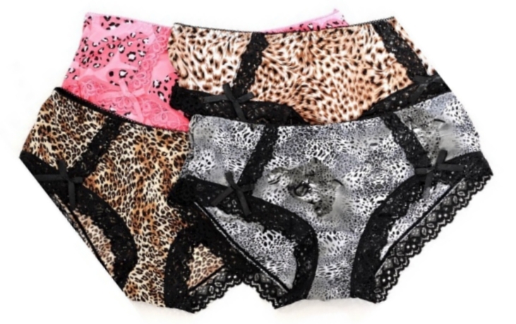 Pink, Gray or Brown Leopard/Cheetah Hipster Boyshort Bikini Panty S/M/L/XL gallery