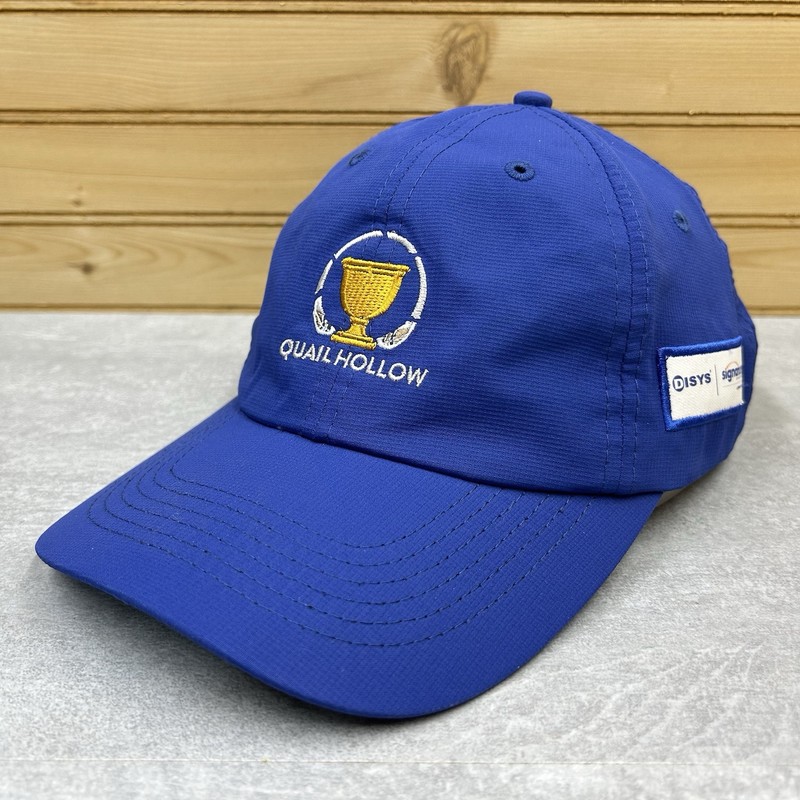 Quail Hollow Hat Ball Cap ONE SIZE Adjustable Hook & Loop Blue Unstructured