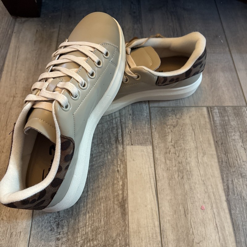 Seven7 Shoe Tan Leopard Size 10 Miki Man Made Material woman