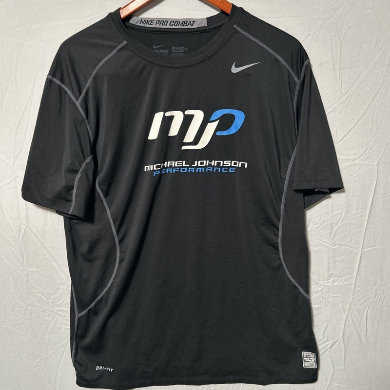 Men’s Nike Pro Combat Michael Johnson Performance/Athletic Shirt Black Size XL