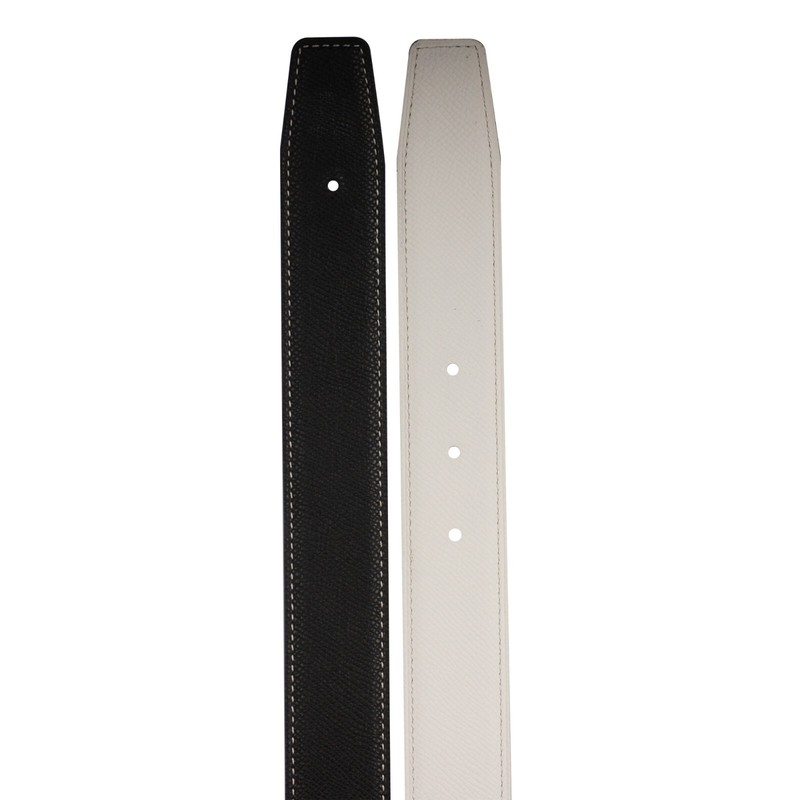 Reversible H full grain cowhide replacement belt without buckle 32mm wide gallery