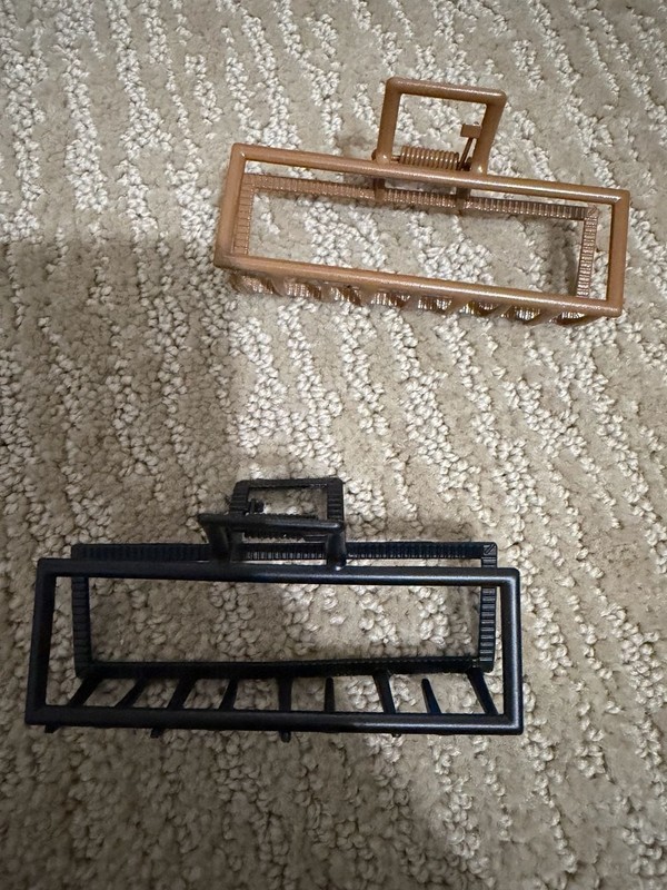 Hair Clips 1PCS Rectangular Metal Hair Claw Clips Black and Bronze gallery