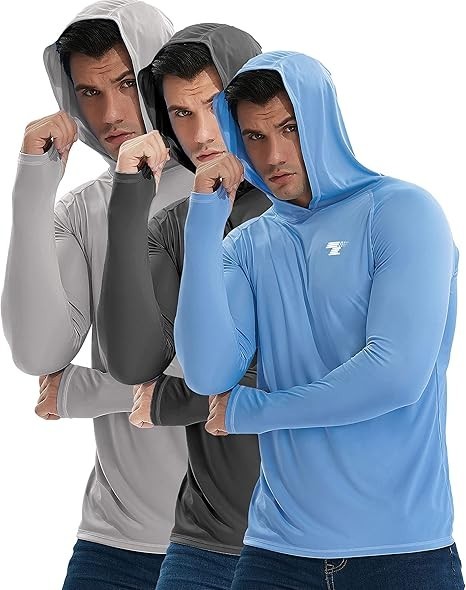3 Pack Men’S Lightweight Pullover Hooded Tees – Long Sleeve Sweatshirts for Gym,