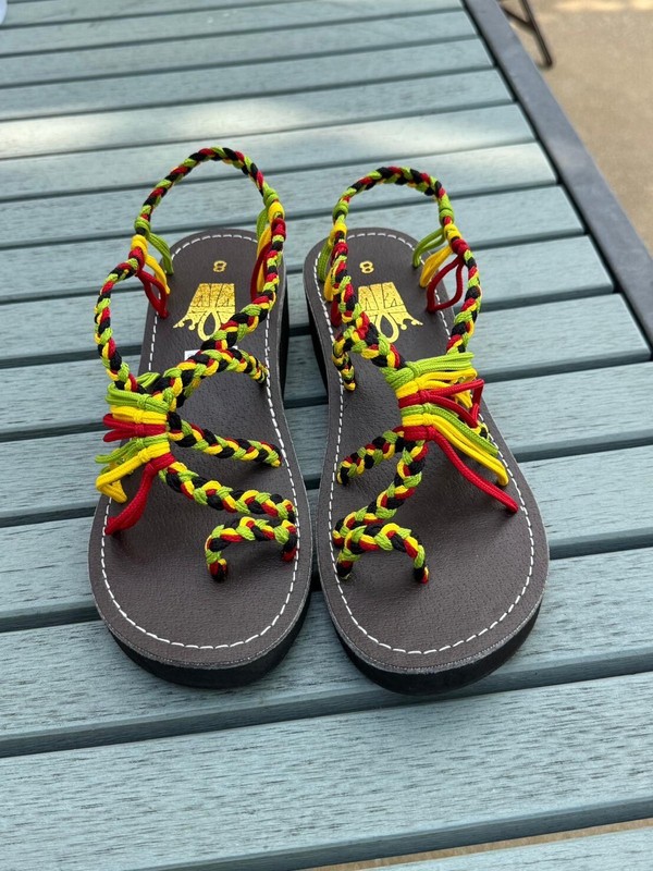 Hand-made braided sandals w/heels (1.5 inches) Reggae Summer Beach 100%Authentic gallery