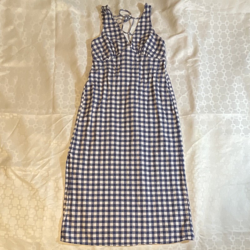 Old Navy Women’s Blue/White Gingham Maxi Dress, Size: Medium
