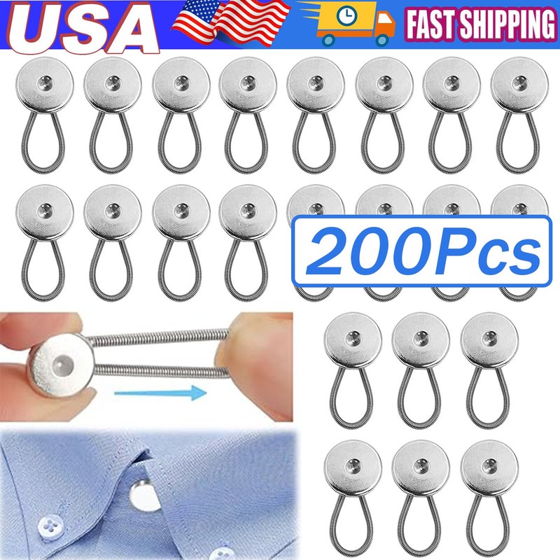 Metal Collar Neck Waist Extender Expander Buttons for Men Dress Shirt Pants Lot