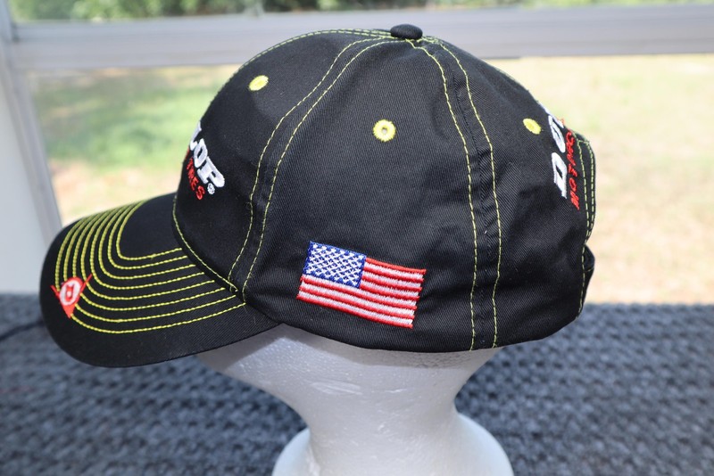 Dunlop Motorcycle Tires Hat Cap Strap Back Men's One Size Black Otto USA Flag gallery