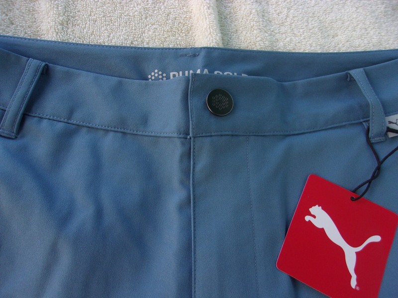 NWT Puma golf shorts, mens 34, 36, 38, 9 in. ins., blue - gray, $65, poly. gallery