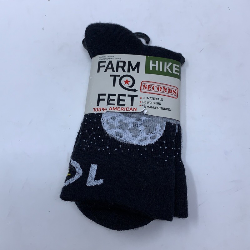 Farm to Feet Seconds Medium Mens 5-9 Womens 6-10 Black Wool Blend Crew Socks NWT