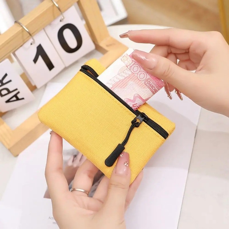 Canvas Mini Coin Purse Zipper Wallet Key Pouch Small Money Bag Unisex