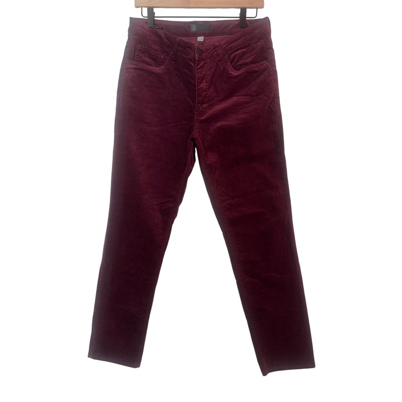 Kut from the Kloth Rachael Fab Ab Mom Jean Corduroy Burgundy High Rise Size 8