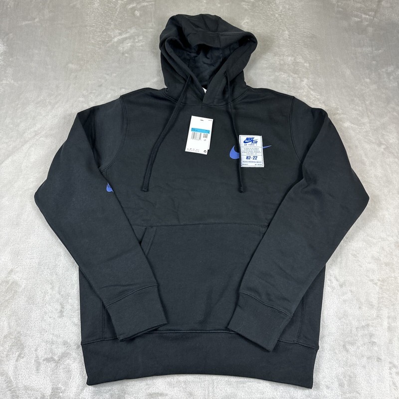 Nike Air Force 1 Hoodie Men’s Size M Black Spell Out Pullover AF1 DX1084-010