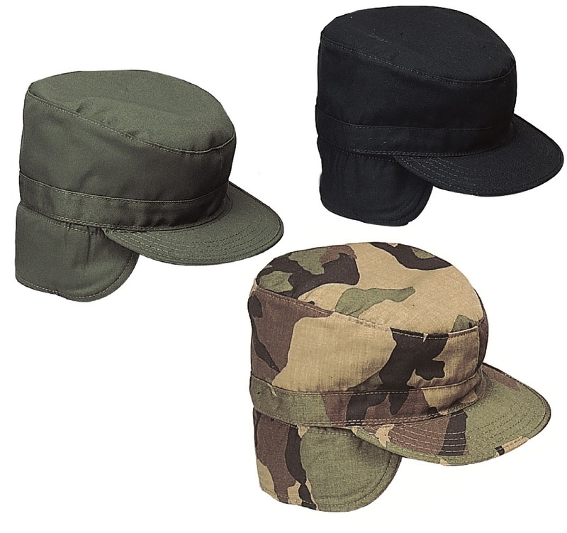 Military Ear Flap Combat Hats Army Style Winter Fatigue Caps w/ Earflaps