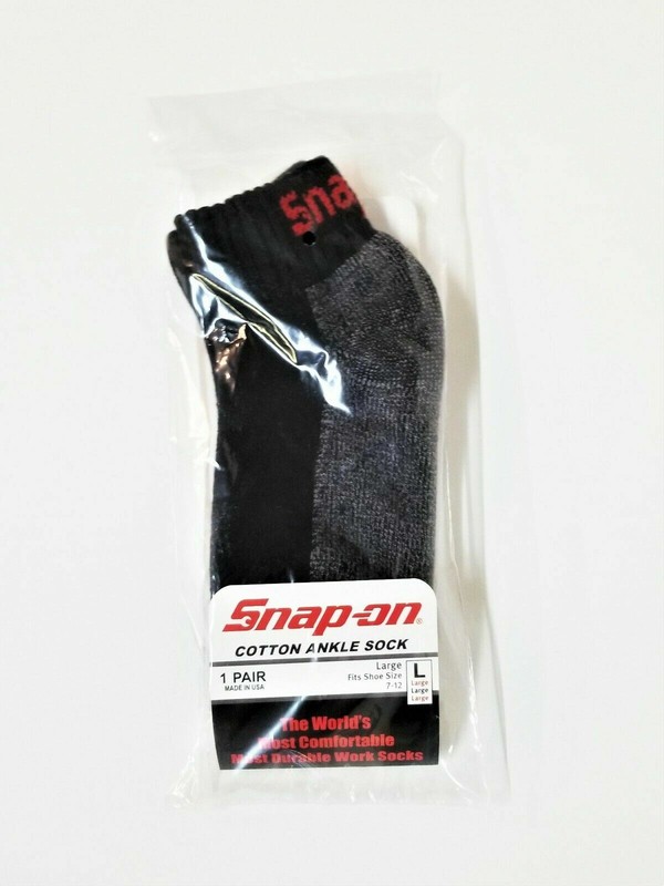 6 Pairs Mens Black Snap On Tools Ankle Socks Large FREE Shipping to USA New! gallery