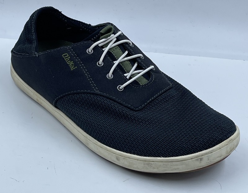 OluKai Nohea Moku Men’s Sneaker Size 9 Black Lace Up Comfort Shoes