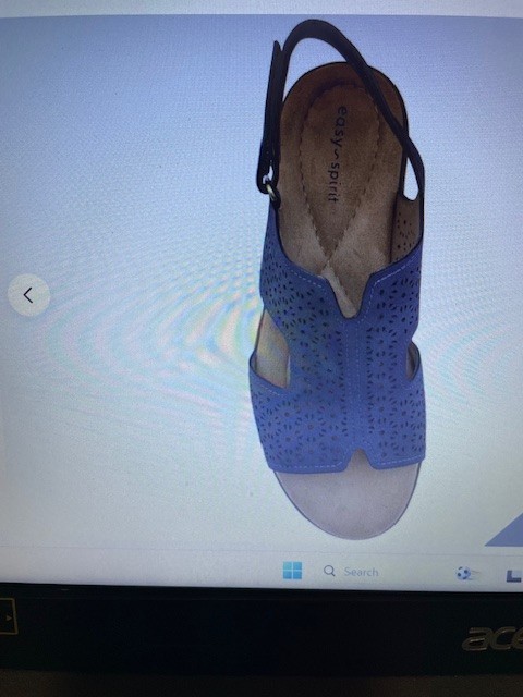 Easy Spirit Women’s Kali Wedge Sling Back Sandal Blue 6.5