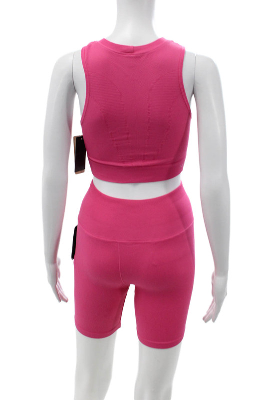 Nux Women Pink Shorts Set 93% Nylon 7% Spandex Size S gallery