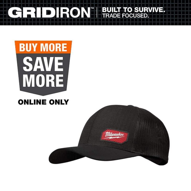 Milwaukee Gridiron Black Adjustable Fit Trucker Hat