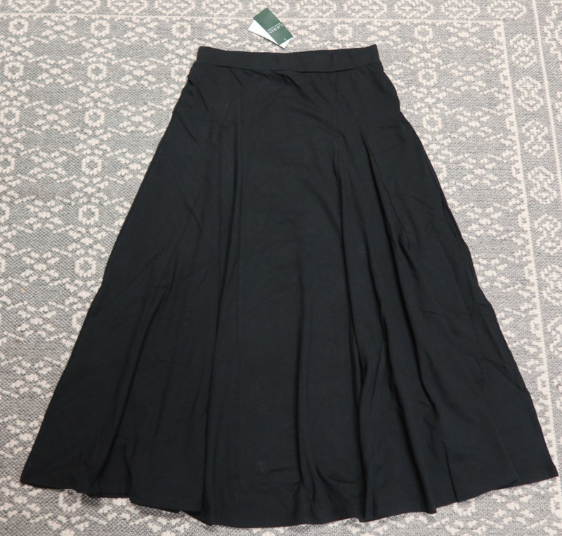 New Lauren Ralph Lauren Cotton Blend A-Line Maxi Skirt – LARGE – Black