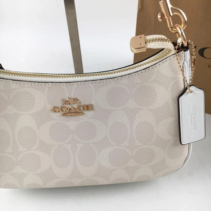 NEW COACH Teri 2Way Shoulder Bag Signature Coated Canvas White outlet CA548 gallery