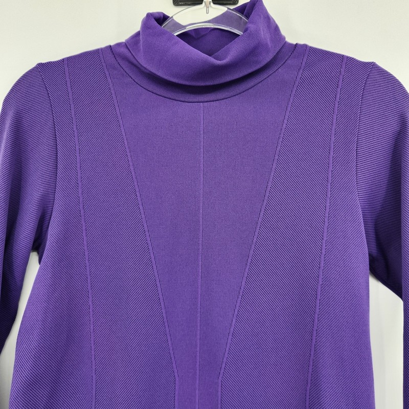 Athleta Flurry Downslope Turtleneck Top Womens Size Medium Purple Ribbed gallery