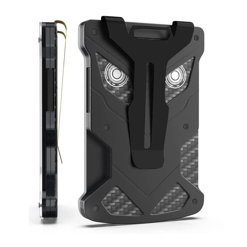 Aluminium Minimalist Wallet for Men,Metal Money Clip ID Badge Slim Card Holder