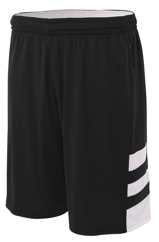 A4 Mens 100% Polyester Moisture Wicking 10″ Reversible Speedway Shorts N5334
