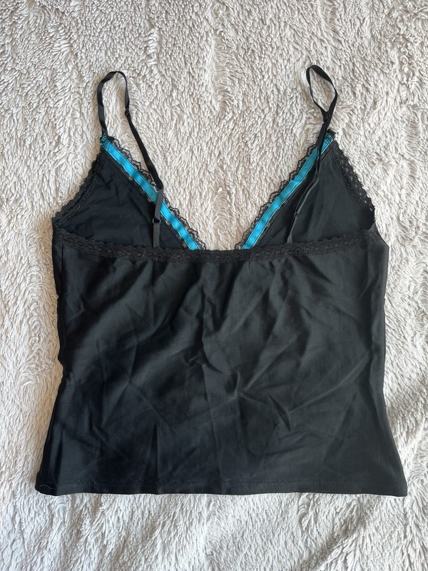 Vintage Y2K - Contrast Ribbon and Lace Trim Cami Top - RESTIR: Le Ciel Bleu gallery
