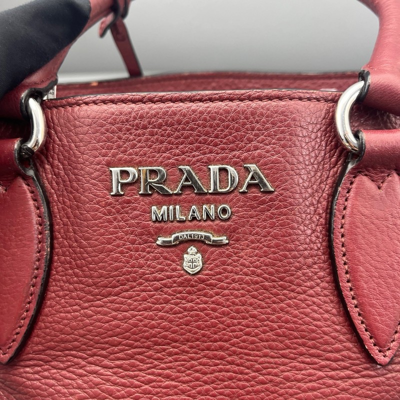 Prada Pre-Owned Authentic Tote Burgundy 28*22*11cm Free Tracked Shipping gallery