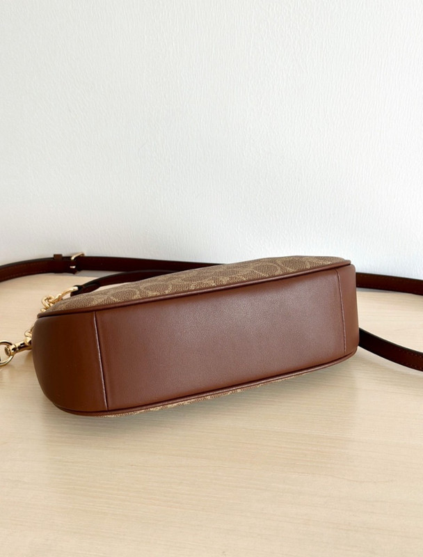 Coach Teri Shoulder Bag In Signature Canvas Gold /Brown CV933 NEW FAST FREE SHIP gallery