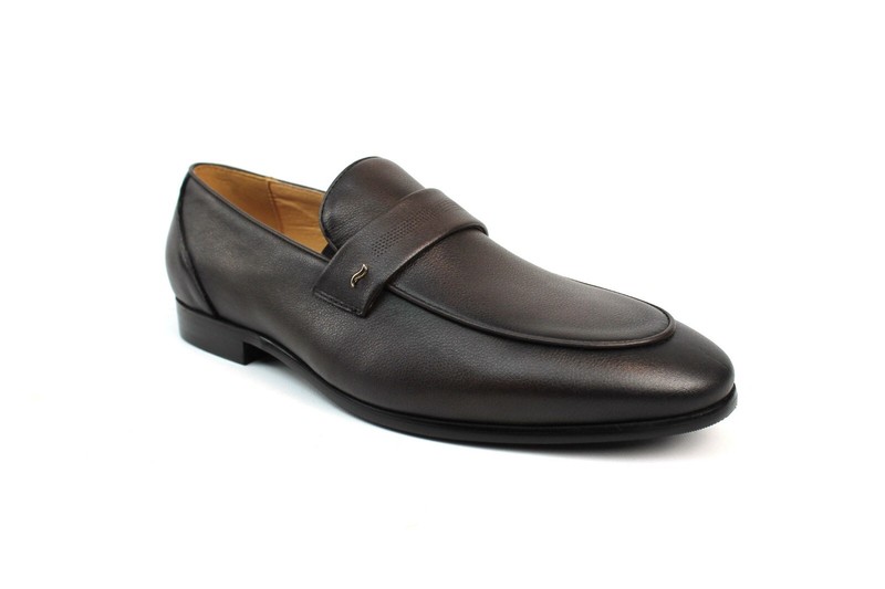Black Men’s Exclusive Genuine Leather Slip On Dress Shoes Loafers AZAR MAN Uber