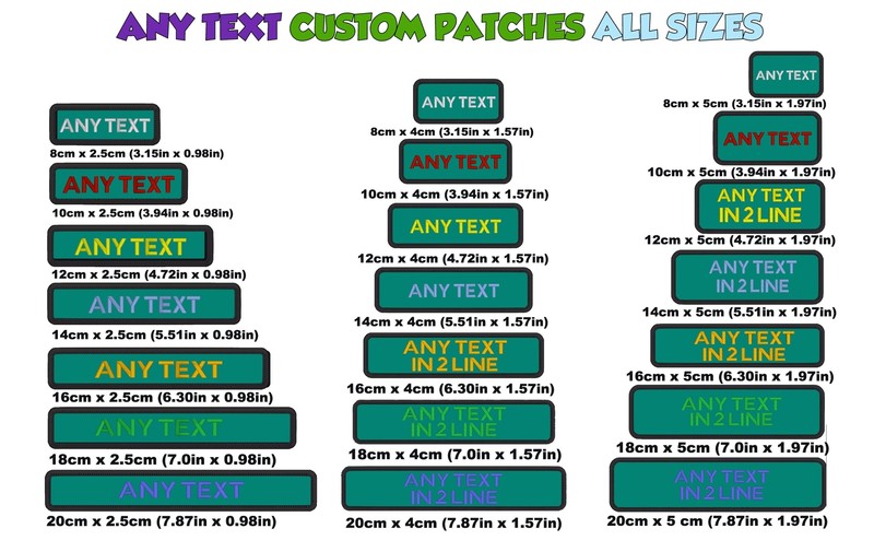 Emerald CUSTOM Name Text Numbers Embroidery Sew on _Iron on _ HOOK Backing _E...