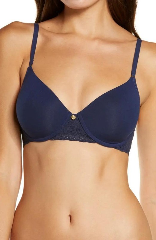 Natori Bliss Perfection Underwire Contour Bra in Midnight Navy Size 38D