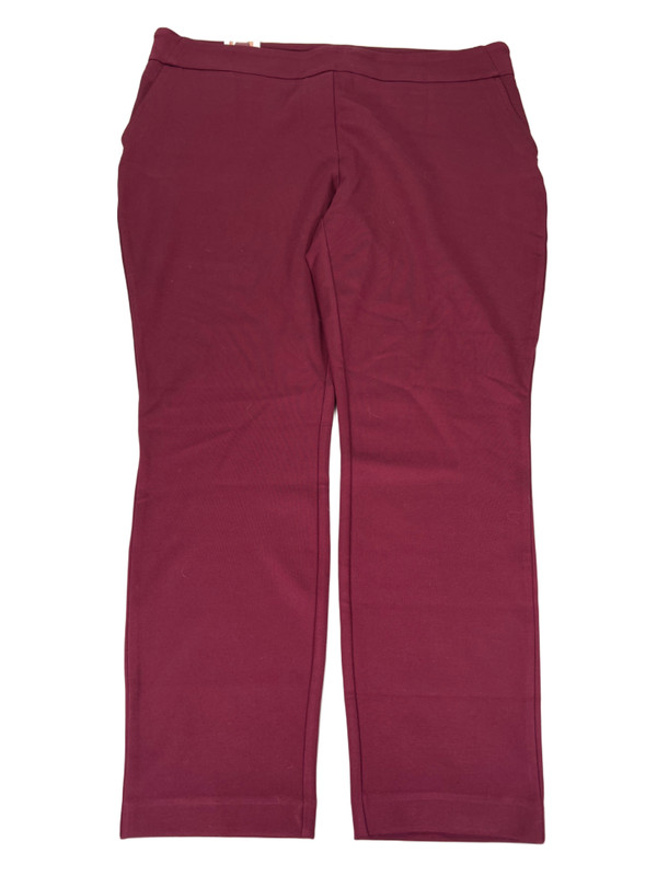 Dalia Women’s Burgundy Tummy Control Pull On Ponte Pants – XXL