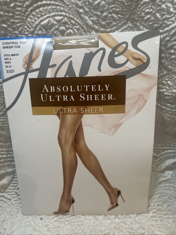 Hanes Size A Nude Absolutely Ultra Sheer Pantyhose Q00707 Control Top Stocking
