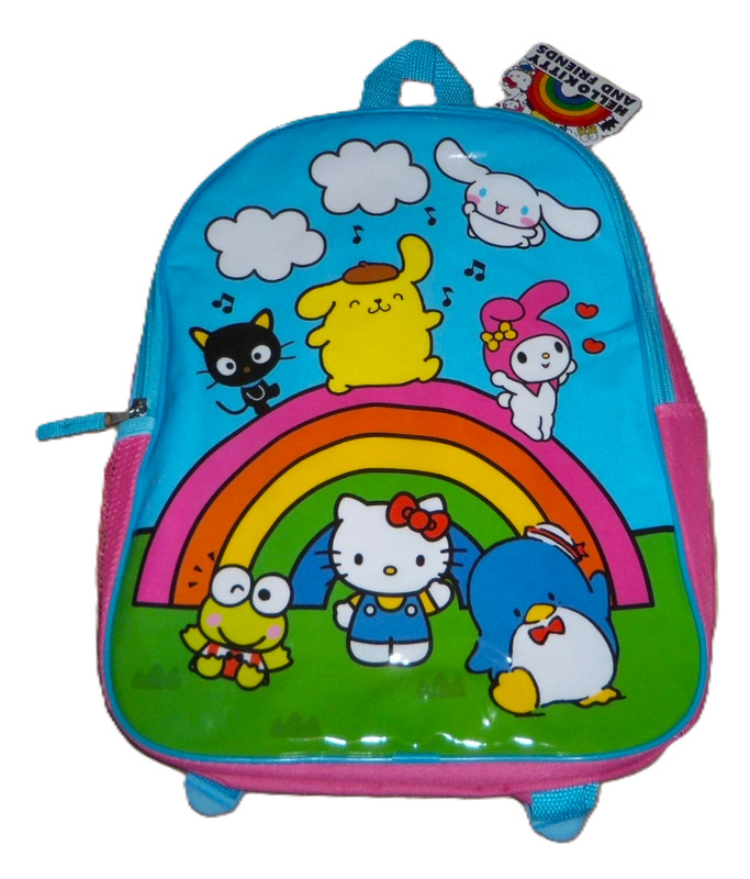 Hello Kitty and Friends Rainbow, Full Size 15″ Backpack with Side Pocket NWT