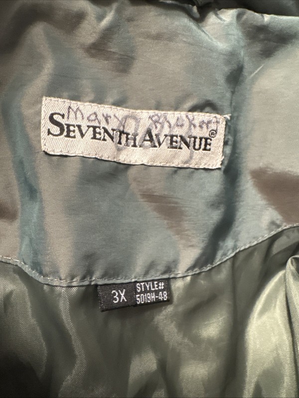 Seventh Avenue Women’s Winter Fall Jacket Coat Puffer 3 XL Green Zip Pockets gallery