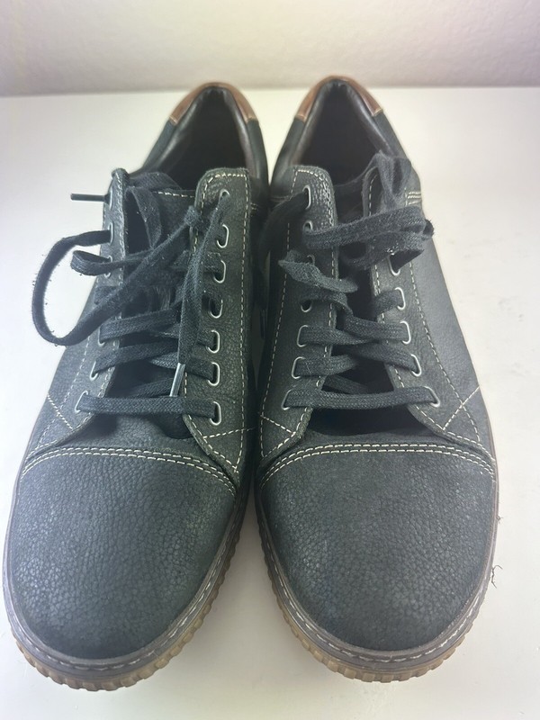 Johnston & Murphy Black Leather Shoes Sneakers Mens Size 12 M Lace Up 25-2347