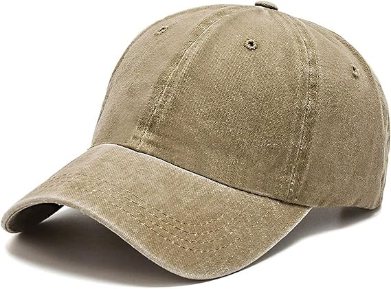Retro Khaki hat, Washed Baseball Cap, Adjustable Size, Suitable for Outdoor
