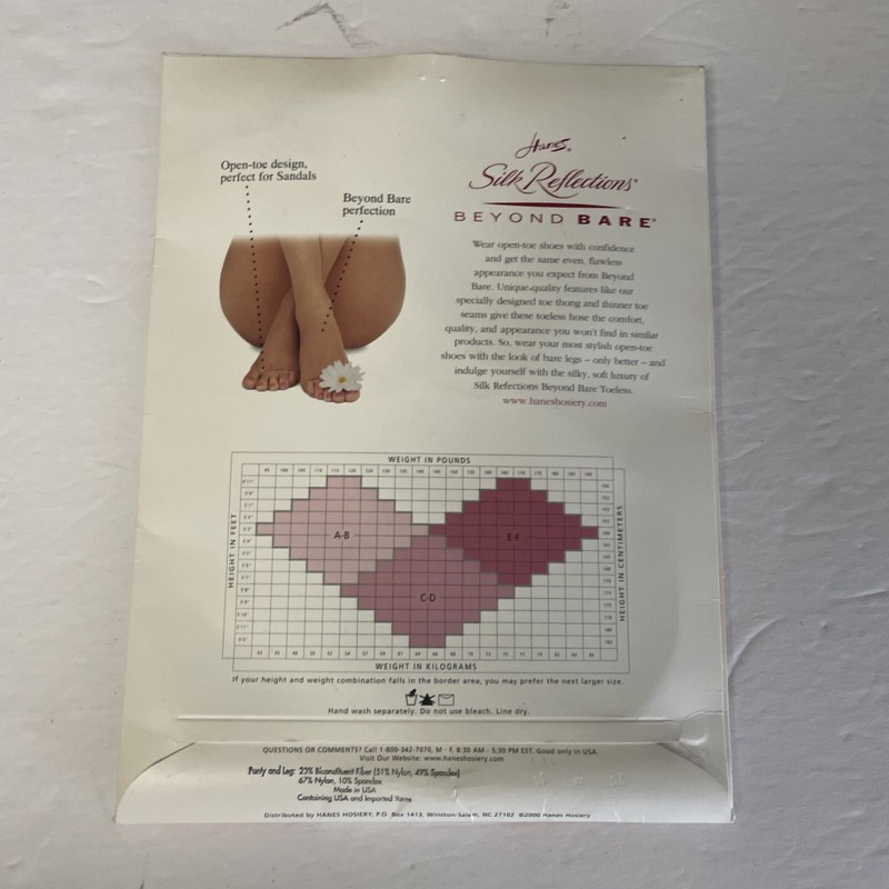 Hanes Silk Reflections Toeless Pantyhose Beyond Bare CD Control Top Beyond Beige gallery
