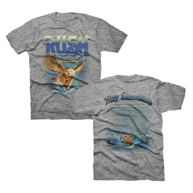 New!! Rush “Fifty Something” Grey Owl Fifty Tour T-shirt, Gift For Fans
