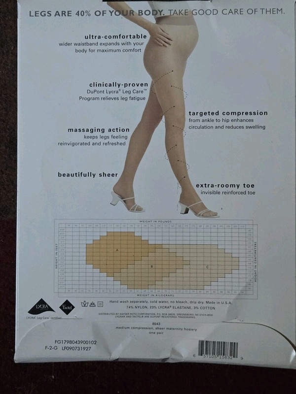 Age Defiance By Hue Medium Compression Maternity Hosiery Style 18043-41 Black gallery