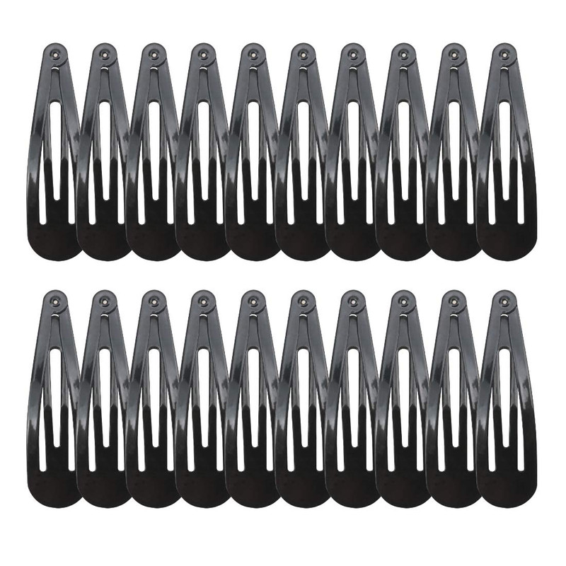 20 Pieces Black Color 2.7” Big Size No Slip Metal Snap Hair Clips Women Barrett