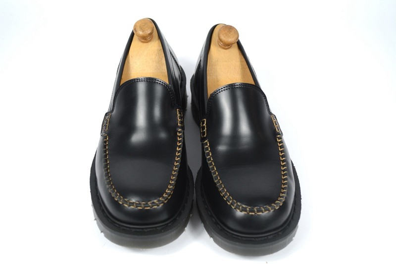 Solovair x TOAST Black Leather Moc Toe Loafets Made In England UK 6 US 7 EU 39.5