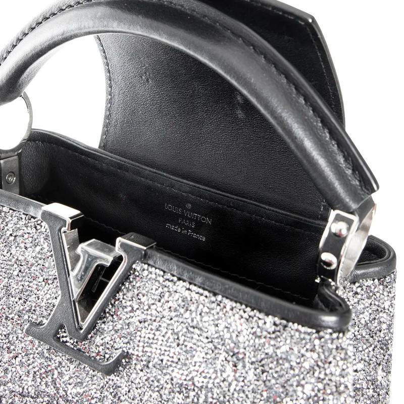 Ultra-Rare: Louis Vuitton Capucines Mini Silver Swarovski Crystal Bag Silver gallery