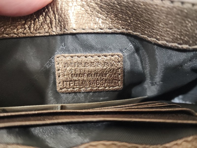 BURBERRY HAYMARKET CHECK MINI BERKELEY CROSSBODY LEATHER & SUEDE PURSE GOLD NICE gallery