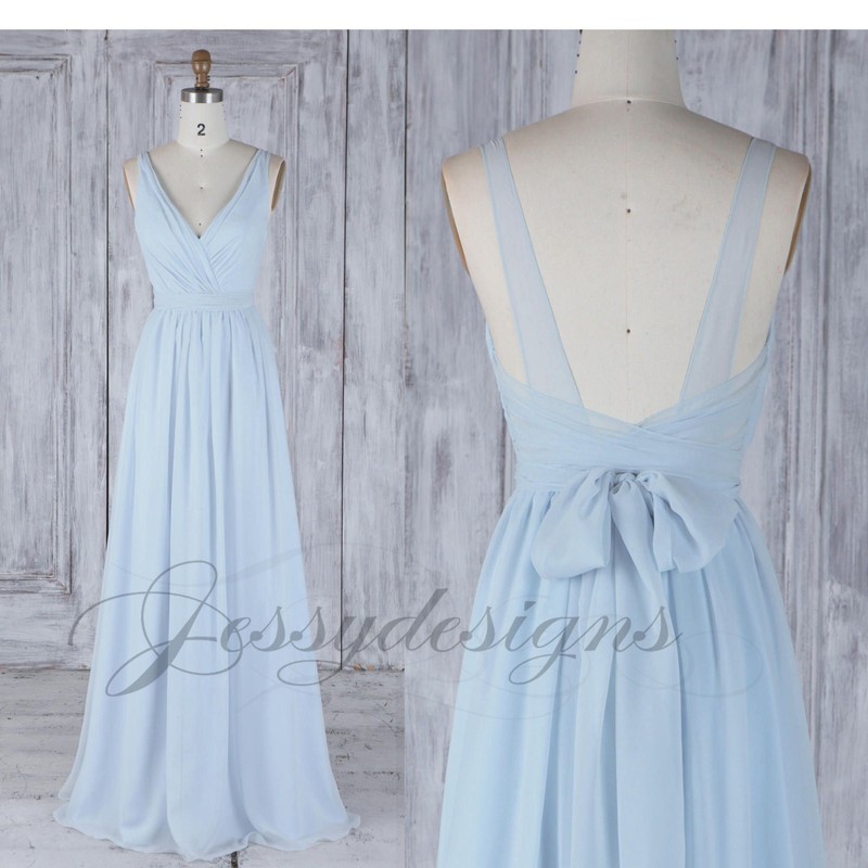 Chiffon evening dress bridesmaids party dress 32 34 36 38 40 42 44 46 48 bow