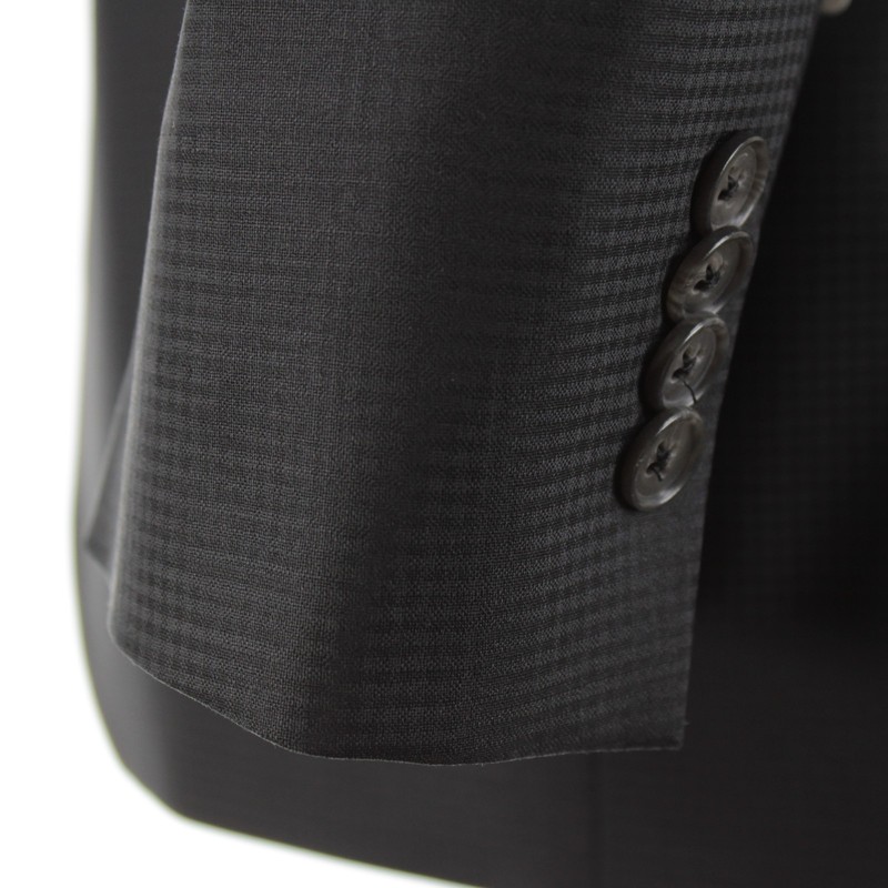 Jack Victor NWD Wool Blend Two Piece Suit Size 42L US Napoli In Black Check gallery