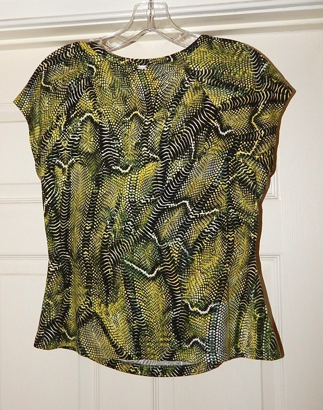 St John Sport Green Multi Ruched Studded Stretch Top sz S gallery