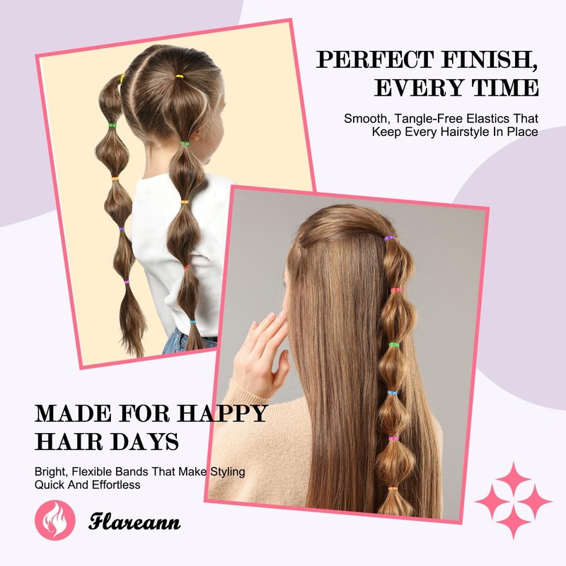 2000PCS Colorful Elastic Hair Bands Soft Durable Hair Ties For Women Girls gallery